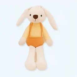 Peluche lapin jaune câlin doux enfant printemps