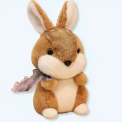 Peluche lapin lièvre marron doux câlin enfant univers bois