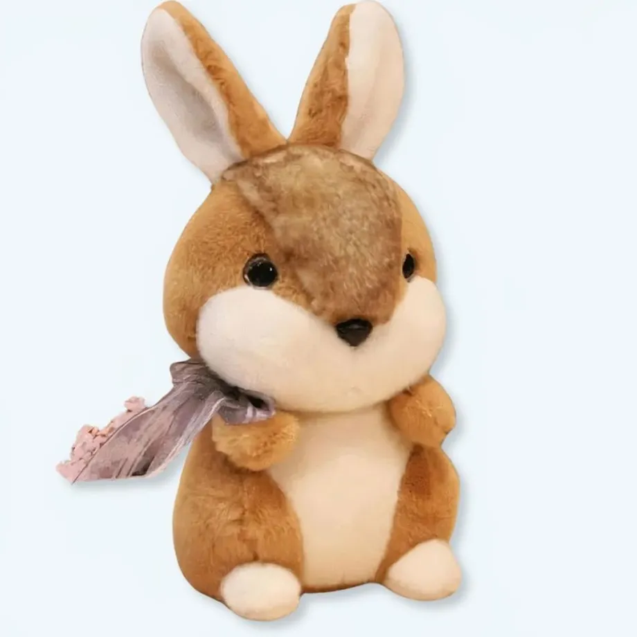 Peluche lapin lièvre marron doux câlin enfant univers bois