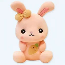 Peluche lapin orange doux enfant mignon câlin automne