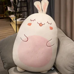 Peluche lapin squishmallow blanc aux grandes oreilles