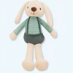 Peluche lapin vert doux câlin enfant printemps