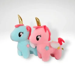 Peluche licorne avec un corne doré