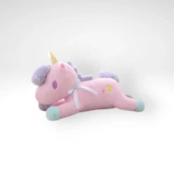 Peluche licorne bonbon bleu et rose