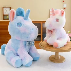 Peluche licorne douce pastel et arc en ciel