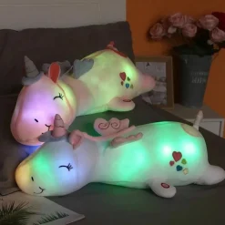 Peluche licorne rose veilleuse lumineuse et magique