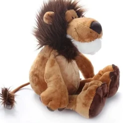 Peluche lion assis et élégant