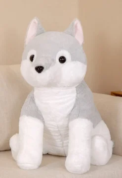 Peluche loup assis à câlins