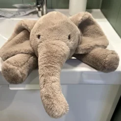 Peluche éléphant gris tout doux