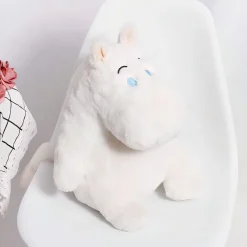 Peluche oreiller hippopotame blanc doux confort maison