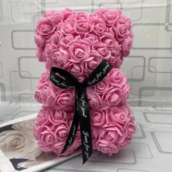Peluche ourson en rose Saint-Valentin