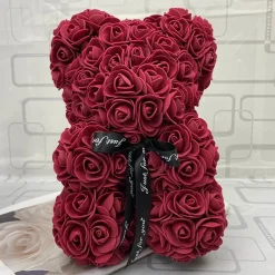 Peluche ourson en rose Saint-Valentin