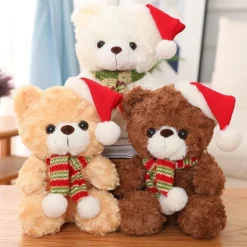 Peluche ourson noël avec un bonnet rouge