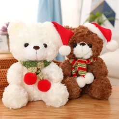 Peluche ourson noël avec un bonnet rouge