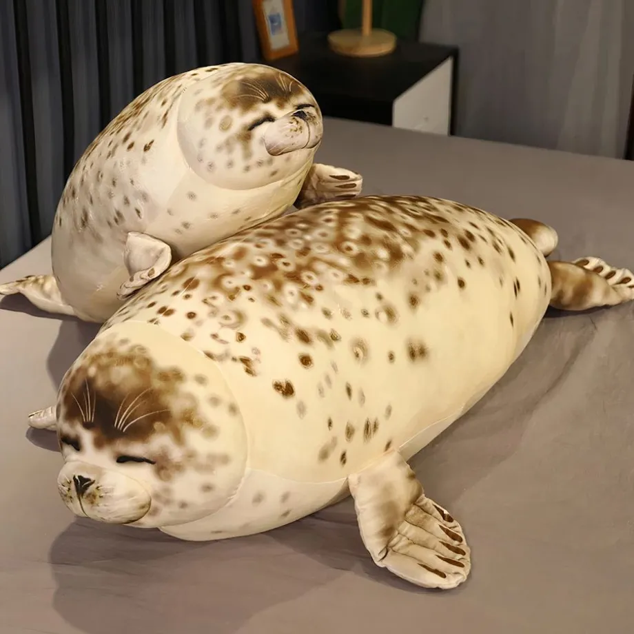 Peluche phoque XXL réaliste douce hiver câlin déco