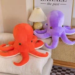 Peluche pieuvre orange et violette