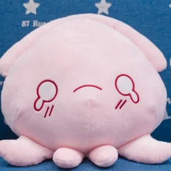 Peluche pieuvre rose expressive