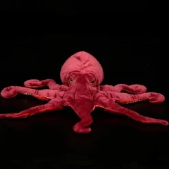Peluche pieuvre rouge réaliste