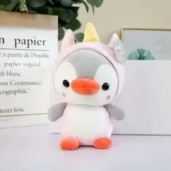 Peluche pingouin magique licorne douce peluche câline