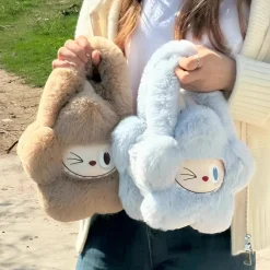 Peluche sac à main style Labubu doux fourrure hiver mignon