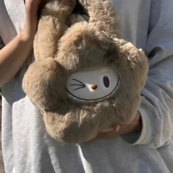 Peluche sac à main style Labubu doux fourrure hiver mignon