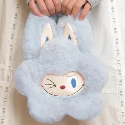 Peluche sac à main style Labubu doux fourrure hiver mignon
