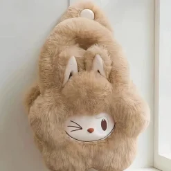 Peluche sac à main style Labubu doux fourrure hiver mignon
