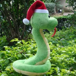 Peluche serpent Noël doux vert enfant câlin hiver
