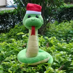 Peluche serpent Noël doux vert enfant câlin hiver