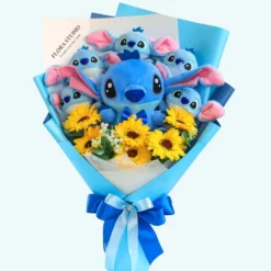 Peluche Stitch bouquet floral doux cadeau original