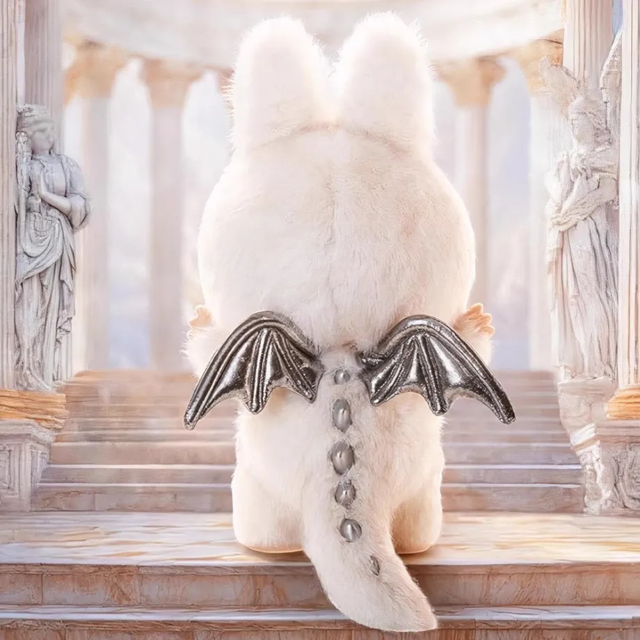 Peluche type Labubu ange blanc Zimomo