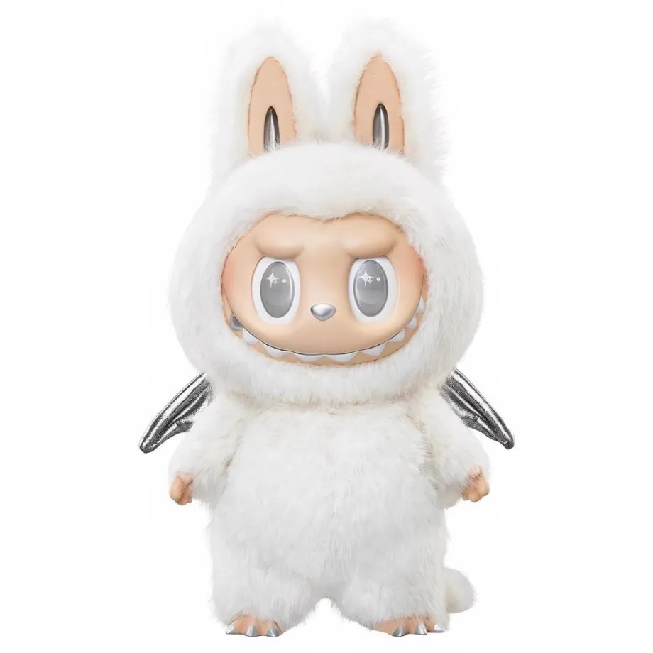 Peluche type Labubu ange blanc Zimomo