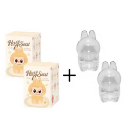 Peluche type Labubu assise boîte mystère