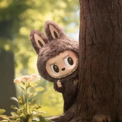 Peluche type Labubu debout boîte mystère