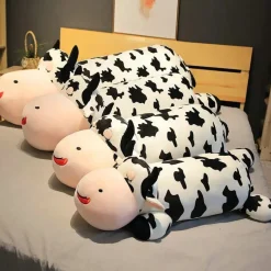 Peluche vache géante noire et blanche