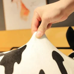 Peluche vache géante noire et blanche