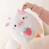 Peluche vache rose et blanche
